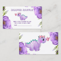 Raffle för cute Lila Dinosaur Butterfly