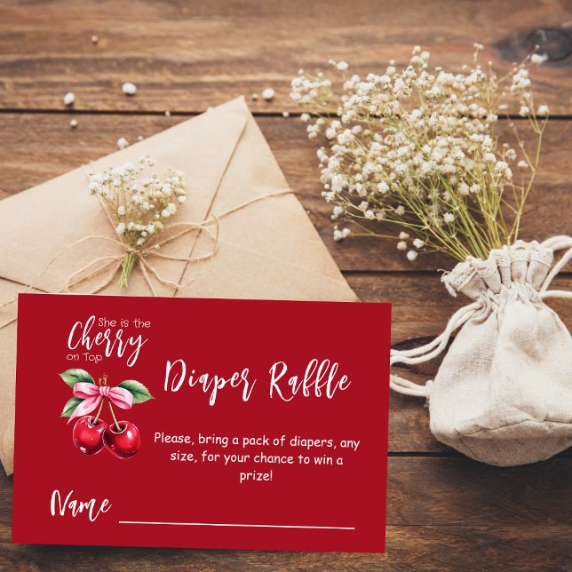 Raffle för rödkörsbär på babybabyskor tilläggskort (Skapare uppladdad)