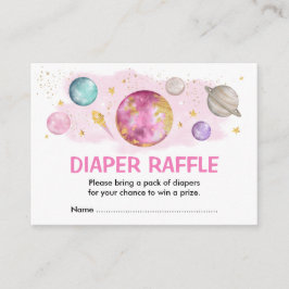 Raffle för Rosa Guld Yttre Rymden Babyblöja Tilläggskort