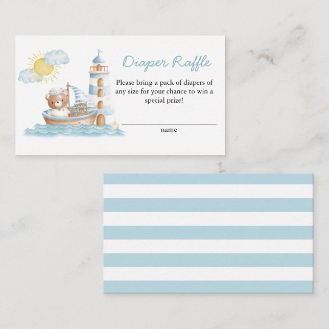 Raffle för vattenfärgsbåtar för havskräfta tilläggskort (Fram/baksida)