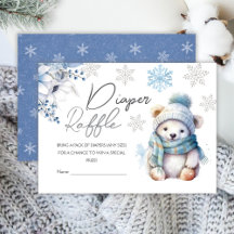 Raffle för vinter Baby Shower Cute Boy Diaper Raff