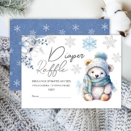 Raffle för vinter Baby Shower Cute Boy Diaper Raff Tilläggskort