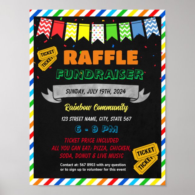 Raffle Fundraiser Flyer-mall Poster (Framsidan)