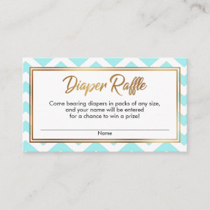 Raffle-kort för Aqua & White Chevron Tilläggskort