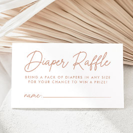Raffle med fet stil Terracotta Baby Shower Tilläggskort