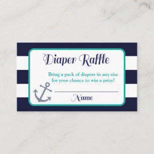 Raffle-ökningar för Nautical Diaper Anchor Tilläggskort