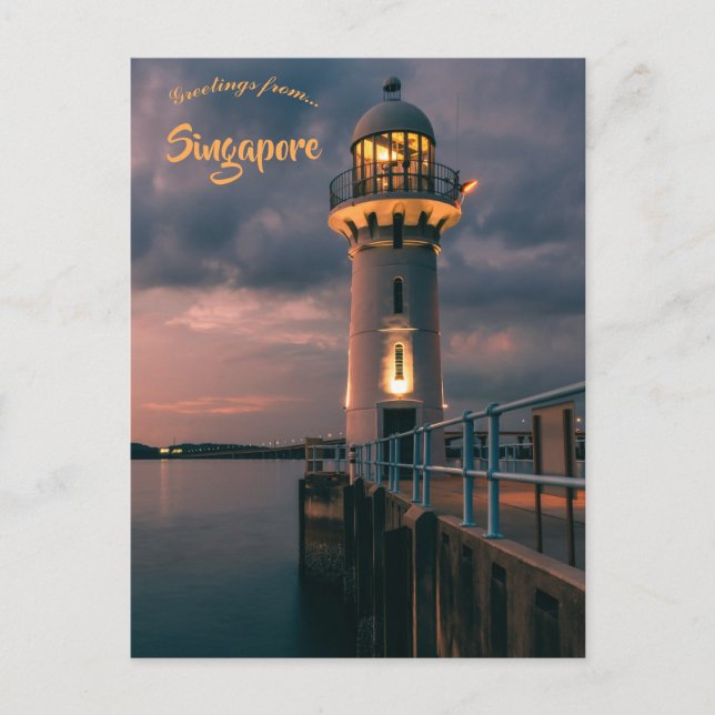 Raffles Marina Lighthouse i Singapore Vykort (Framsida)