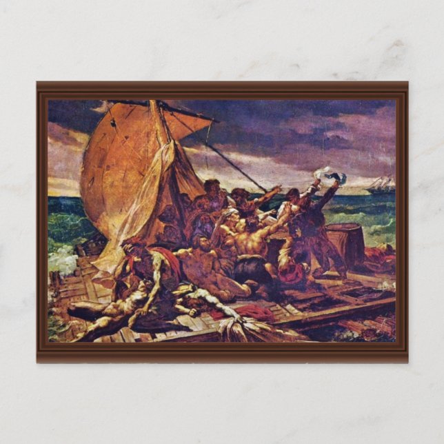 Raft av Medusa (studie) av Géricault Jean L. Vykort (Framsida)