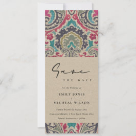 RAFT BOHO TRIBAL IKAT ROSA TEAL SPARA DATUM INVI INBJUDNINGAR