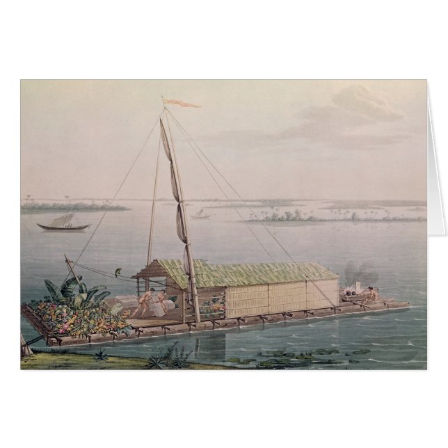 Raft på den Guayaquil floden Hälsningskort (Framsidan Horizontal)