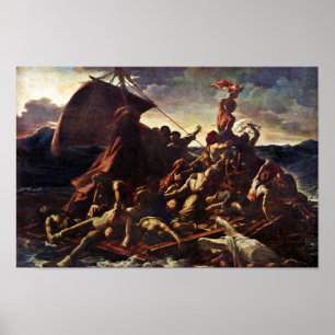 Raften av medusaen, vid Géricault Jean Louis Th Poster