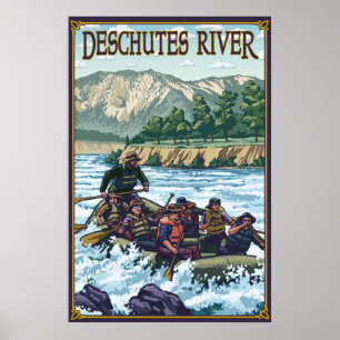 Rafting för den Deschutes floden - krökningen, Poster