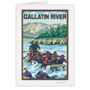 Rafting för vitvatten - Gallatinflod, Montana Hälsningskort