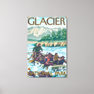 Rafting för vitvatten - glaciärnationalpark, MT Canvastryck