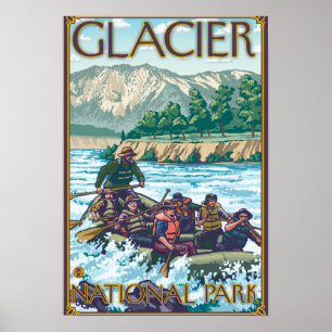Rafting för vitvatten - glaciärnationalpark, MT Poster