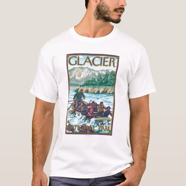 Rafting för vitvatten - glaciärnationalpark, MT T Shirt (Framsida)