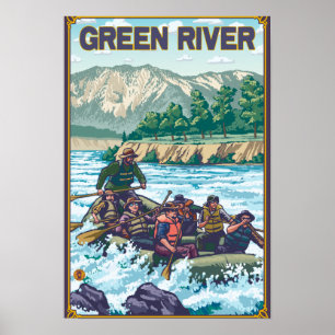 Rafting för vitvatten - Green River, Washington Poster