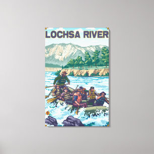 Rafting för vitvatten - Lochsa flod, Idaho Canvastryck