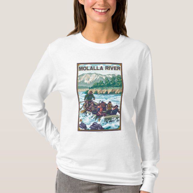 Rafting för vitvatten - Molalla flod, Oregon T-shirt (Framsida)