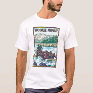 Rafting för vitvatten - skurk- flod, Oregon Tee Shirt