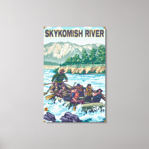 Rafting för vitvatten - Skykomish flod, Washingto Canvastryck