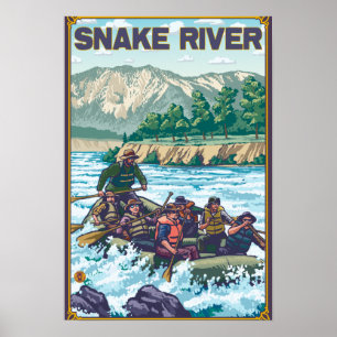 Rafting för vitvatten - Snake River, Idaho Poster