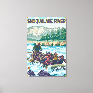 Rafting för vitvatten - Snoqualmie flod, Canvastryck