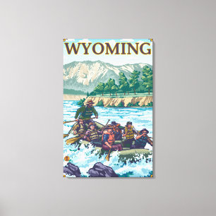 Rafting för vitvatten - Wyoming Canvastryck