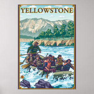 Rafting för vitvatten - Yellowstone nationalpark Poster