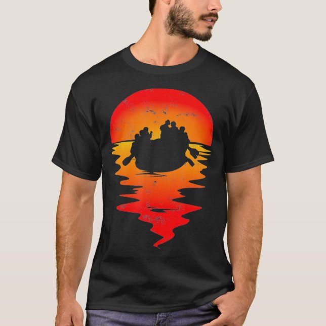 Rafting River Inflatable Boot Sunset T Shirt (Framsida)