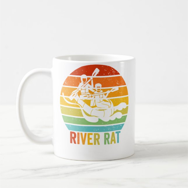 Rafting River Rat Whitewater Rafting Vintage Graph Kaffemugg (Vänster)