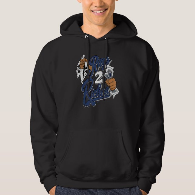 Rag 2 Riches Midnight Navy 4s Matching Hoodie (Framsida)