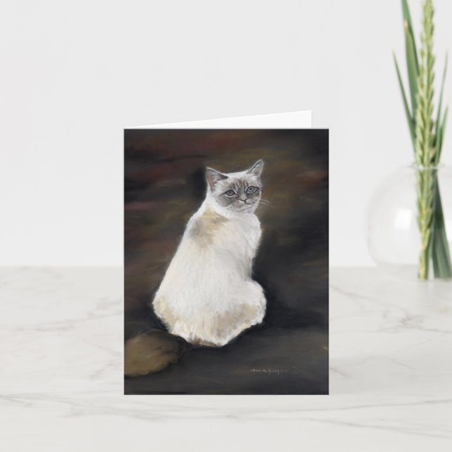 Rag Doll Cat Art Pastel Painting Notecard Kort (Framsida)