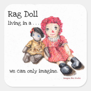 Rag Doll levande, Stickers Fyrkantigt Klistermärke