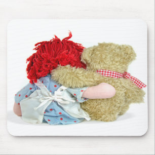 Rag Doll och Nalle musknapp Musmatta