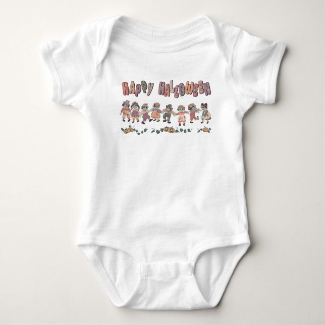 Rag Doll Zombies Party Baby  T Shirt (Framsida)