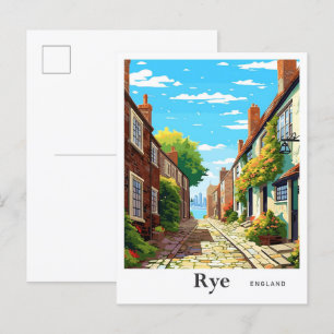 Råg England Konst Vintage Resa Illustration Vykort