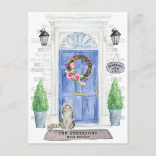 Ragamuffin Cat Flytta Announement Postcard Vykort