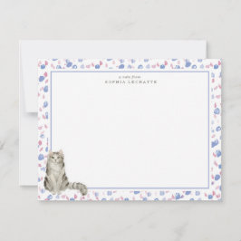 Ragamuffin Cat Personlig Stationery Anteckningskort