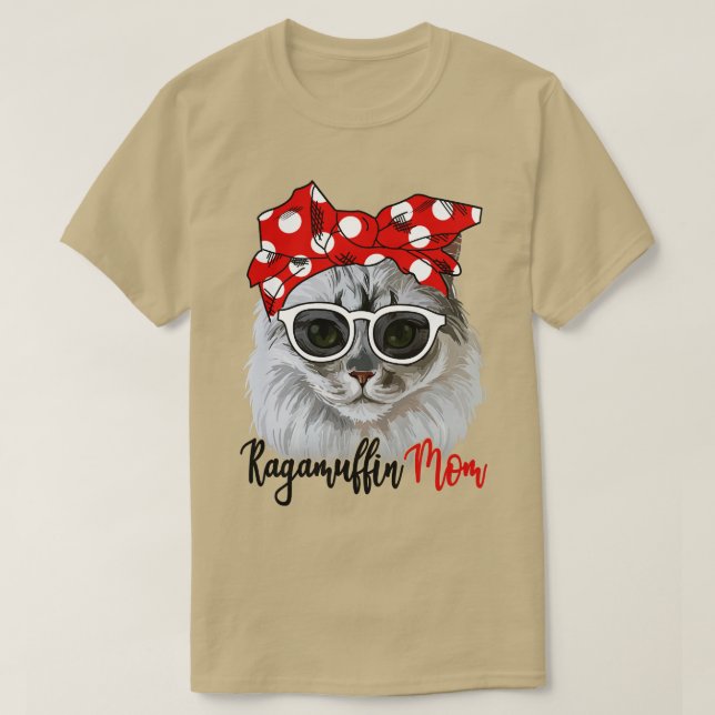Ragamuffin Cat Shirt Ragamuffin Cat Mamma Bandana T Shirt (Design framsida)