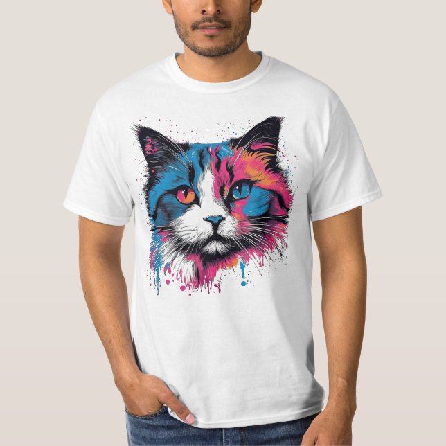 Ragdoll Art Co. Expressive Pop Art Ragdoll Cat Des T Shirt (Framsida)
