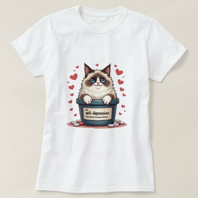Ragdoll bi-färg t shirt (Design framsida)