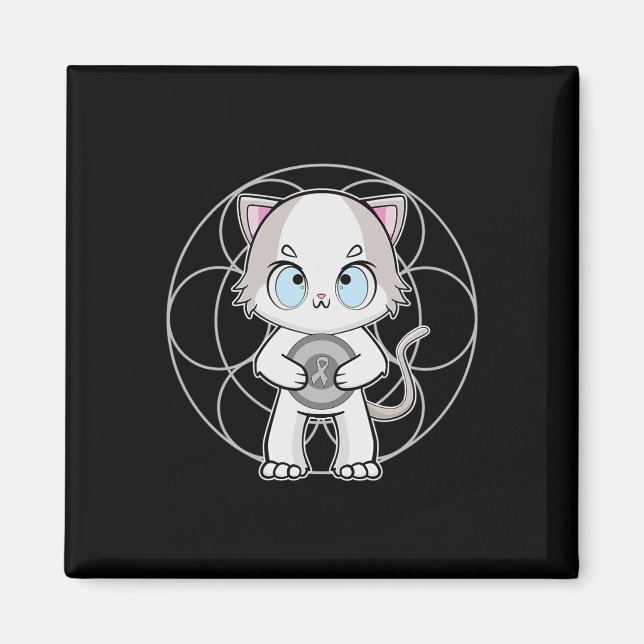 Ragdoll Cat Anime Kitten Dyslexia Awareness Magnet (Framsidan)