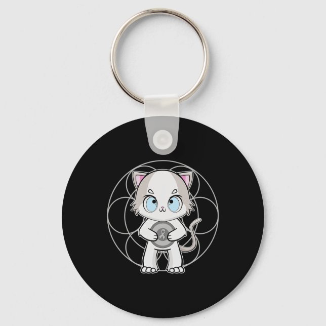 Ragdoll Cat Anime Kitten Dyslexia Awareness Nyckelring (Framsida)