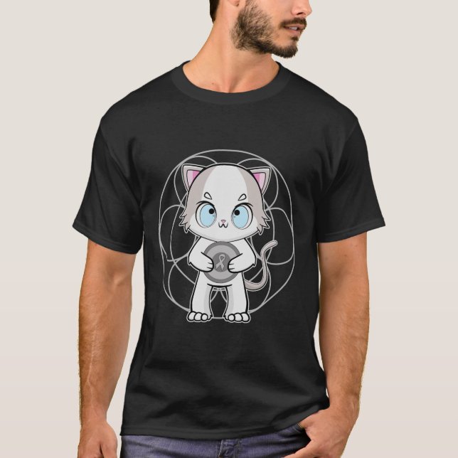 Ragdoll Cat Anime Kitten Dyslexia Awareness T Shirt (Framsida)