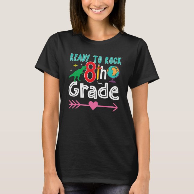 Ragdoll Cat Back To School Ready To Rock 8th Grade T Shirt (Framsida)