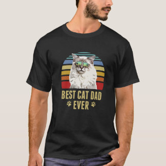 Ragdoll Cat Best Cat Pappa någonsin Retro Beach Vi T Shirt