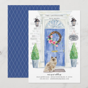 Ragdoll Cat Blue Door Flytta Announcement Inbjudningar