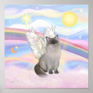 Ragdoll Cat (Blue Point) Angel - Moln Poster