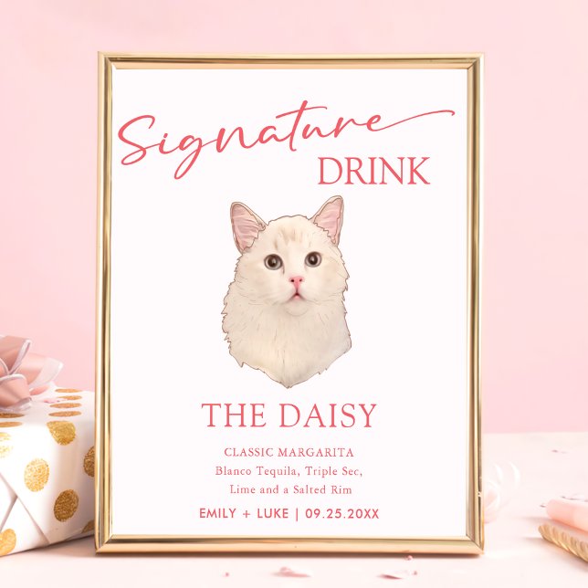 Ragdoll Cat Bröllop Namnteckning Drink-tecken Poster (Skapare uppladdad)